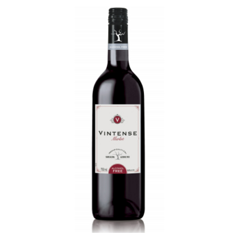 VINTENSE Odrůdové nealkoholické víno červené Merlot 750 ml, poškozený obal