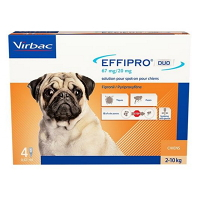 VIRBAC Effipro DUO Dog S (2-10 kg) 67/20 mg, 4x0,67 ml