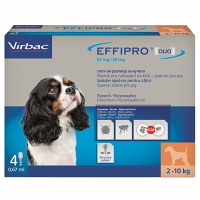 EFFIPRO DUO 67/20 mg spot-on pro psy S (2-10 kg) 0,67 ml 4 pipety
