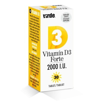 VIRDE Vitamín D3 Forte 2000 I.U. 30 tablet (Vitamín D) - Jednosložkové