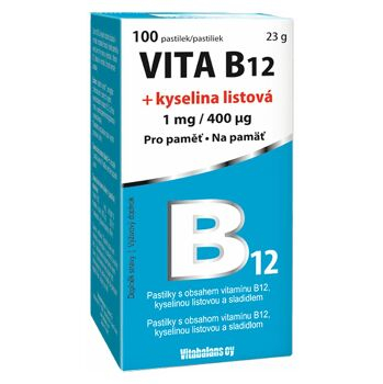 VITA B12 + kyselina listová 1 mg/400 mcg 100 tablet