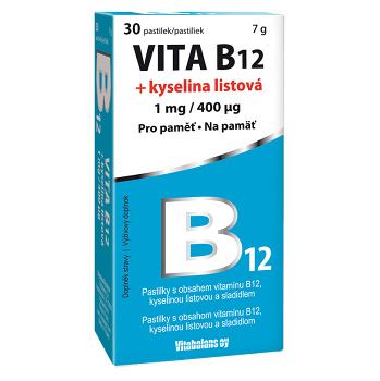 VITA B12 + kyselina listová 1 mg/400 mcg 30 tablet