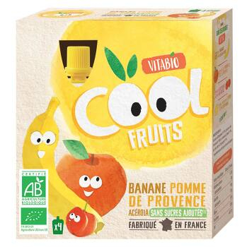 VITABIO ovocné BIO kapsičky Cool Fruits jablko, banán a acerola 4 x 90 g, expirace