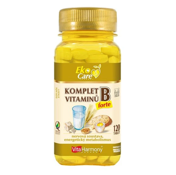 VITAHARMONY Komplet vitaminů B forte Eko 120 tablet (Vitamin B -komplex)