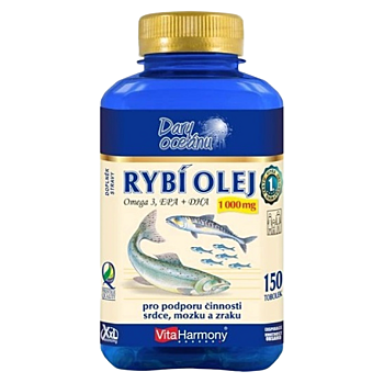 VITAHARMONY Rybí olej Omega 3 1000 mg 150 tobolek (Doplňky stravy na cholesterol a srdce) - Přírodní, Jednosložkové