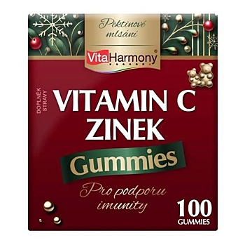 VITAHARMONY Vitamin C & zinek vánoční balení 100 gummies (Vitamíny na imunitu) - Vícesložkové