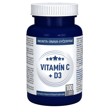 CLINICAL Vitamín C + D3 100 kapslí (Vitamín C) - Vícesložkové
