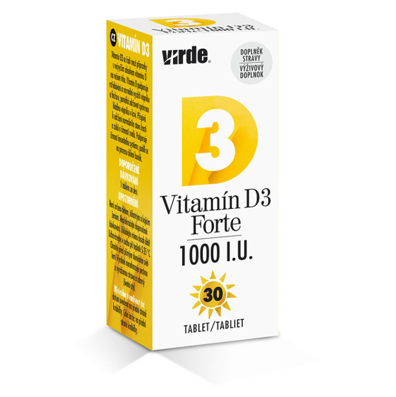 VIRDE Vitamín D3 Forte 1000 I.U. 30 tablet