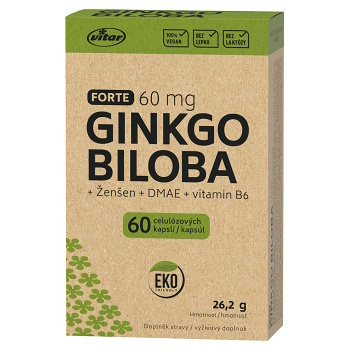 VITAR EKO Ginkgo biloba 60 mg + DMAE + vitamn B6 60 kapslí