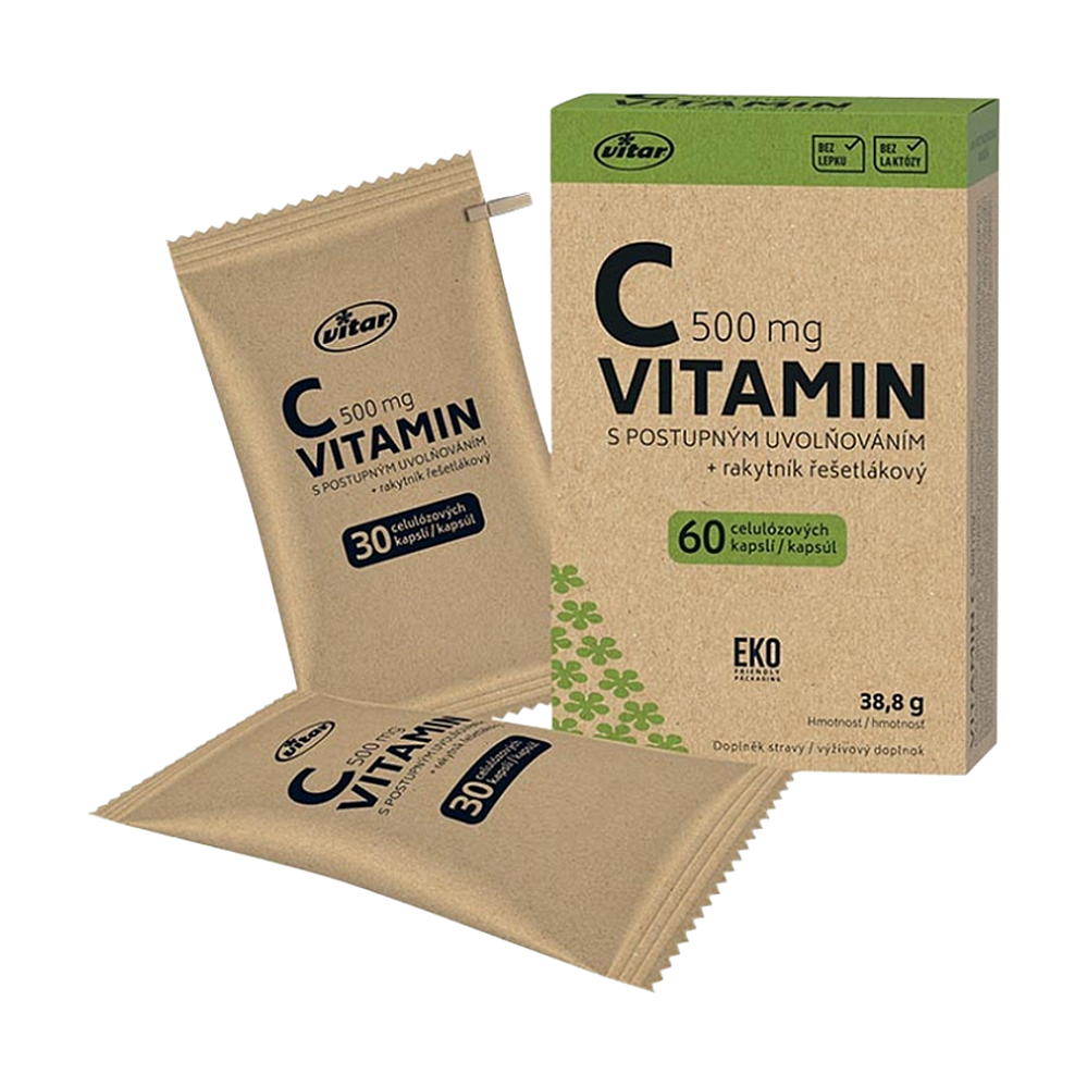 Vitar Vitamin C 500mg+rakytník EKO cps.60