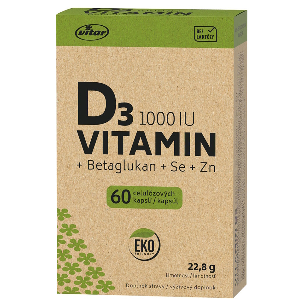 Levně VITAR EKO Vitamin D3 1000IU + betaglukan 60 kapslí