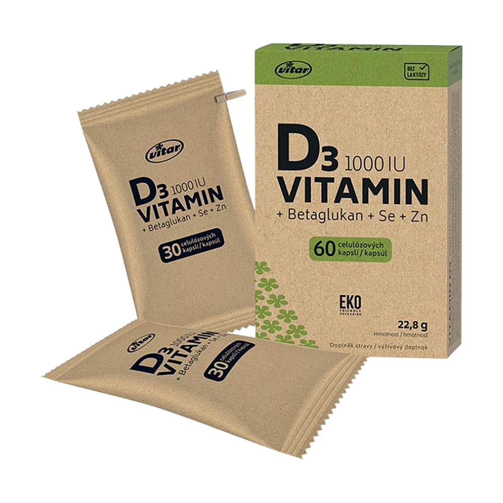 Vitar Vitamin D3 1000IU+betaglukan EKO cps.60 koupíte na Lekarna.cz