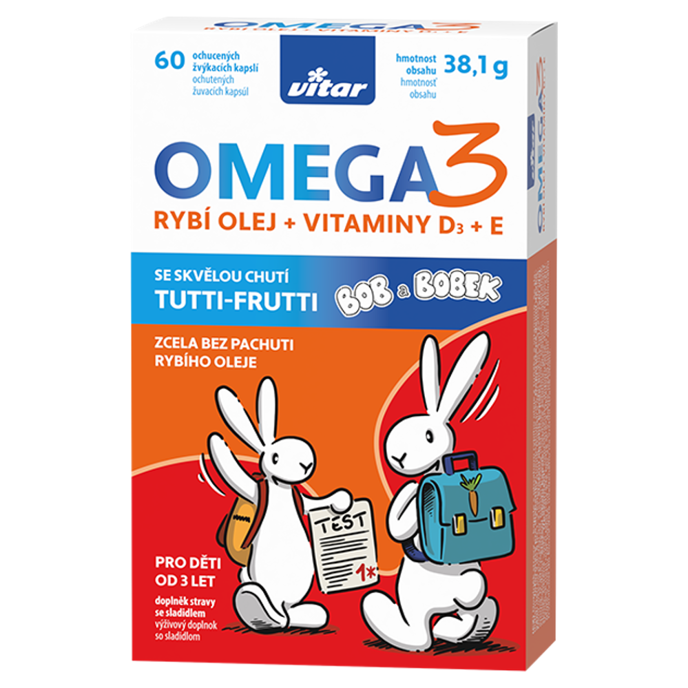 Levně VITAR Kids omega 3 + vitamín D + vitamín E 60 kapslí