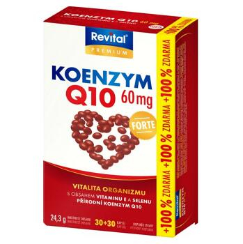REVITAL Koenzym 60 mg + vitamin E a selen 30+30 kapslí ZDARMA