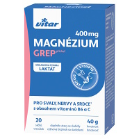 VITAR Magnézium 400 mg + vitamín B6 + vitamín C příchuť grep 20 sáčků