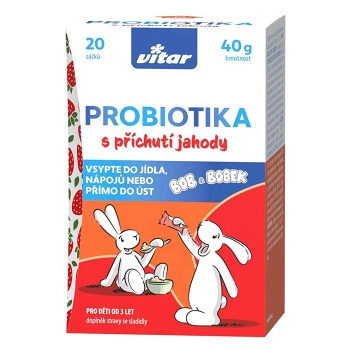 VITAR Probiotika Bob a Bobek s příchutí jahody 20 x 2 gramů (Probiotika a laktobacily) - Vícesložkové