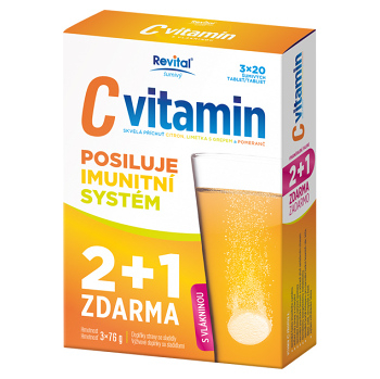 VITAR Revital vitamin C 3x20 šumivých tablet 2+1 zdarma