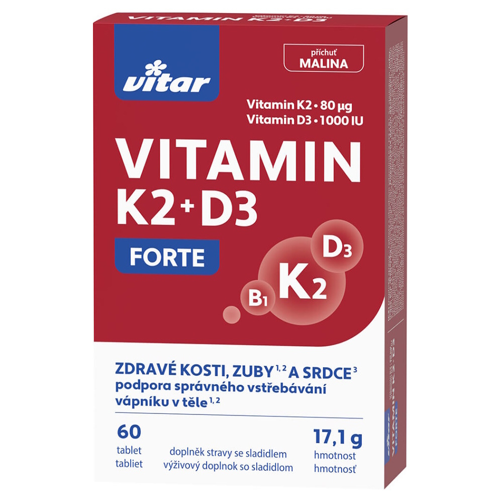 Levně VITAR Vitamin K2 + D3 forte 60 tablet