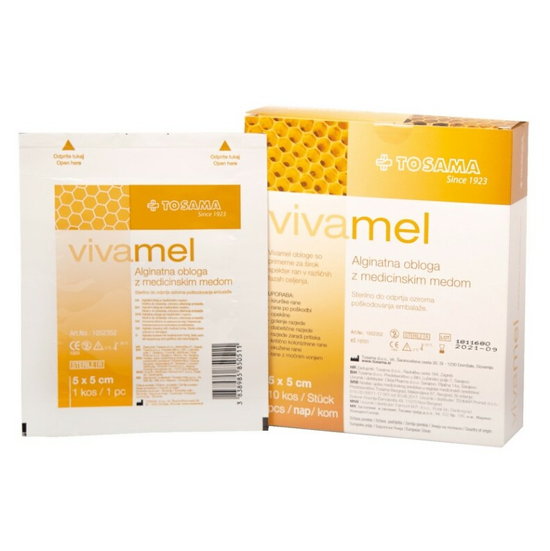 E-shop VIVAMEL Alginate sterilní krytí s medem 10 x 10cm 10ks