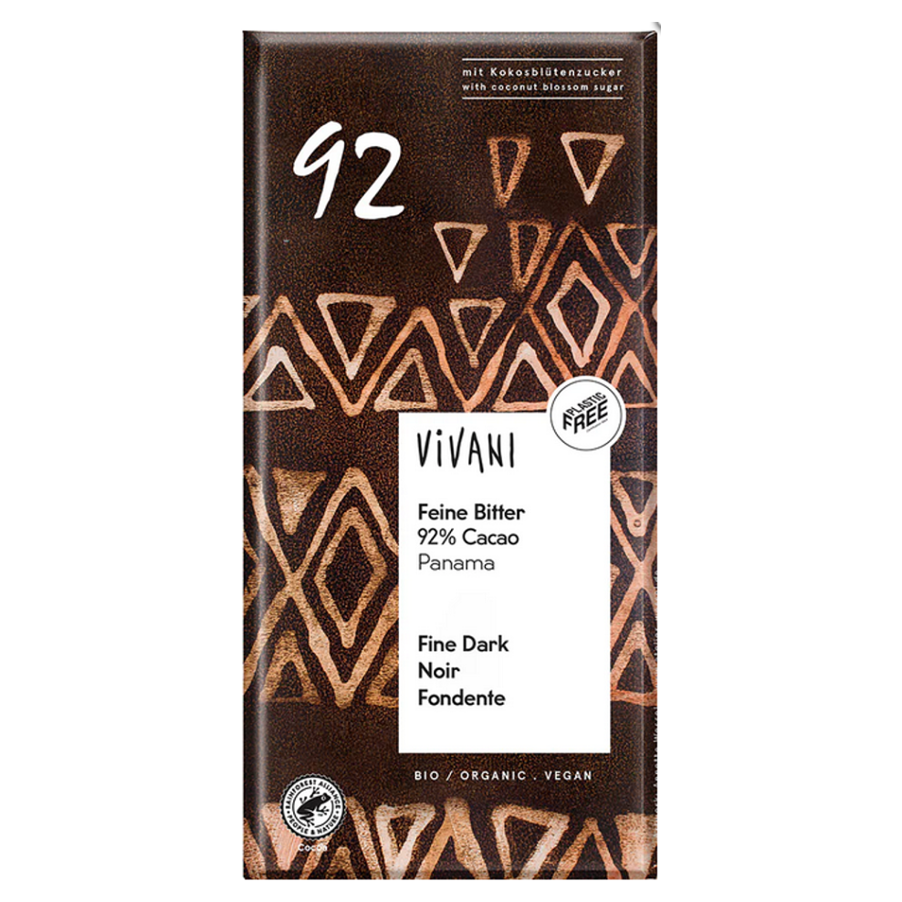 E-shop VIVANI Hořká čokoláda 92% s kokosovým cukrem BIO 80 g