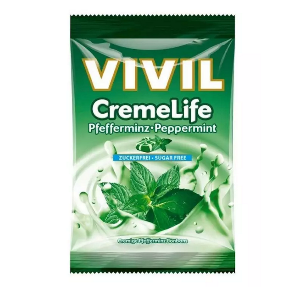 Levně VIVIL Creme life peprmint drops bez cukru 110g