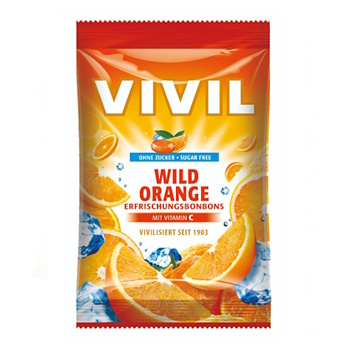 VIVIL Divoký pomeranč s vitamínem C drops bez cukru 120 g