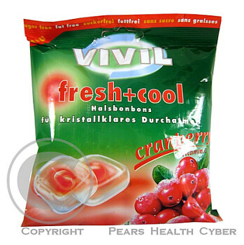 Vivil Fresh + cool Brusinky + vit. C 75 g bonbony cucací