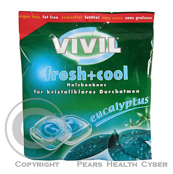 Vivil Fresh + cool Eukalyptus 75 g bonbony cucací