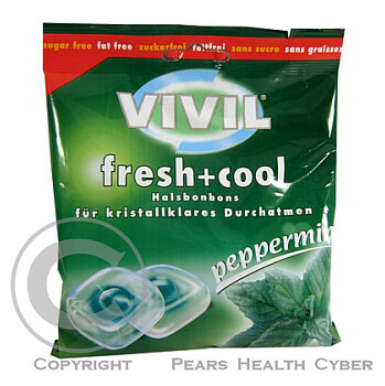 Vivil Fresh + cool Peprmint + máta 75 g bonbony cucací