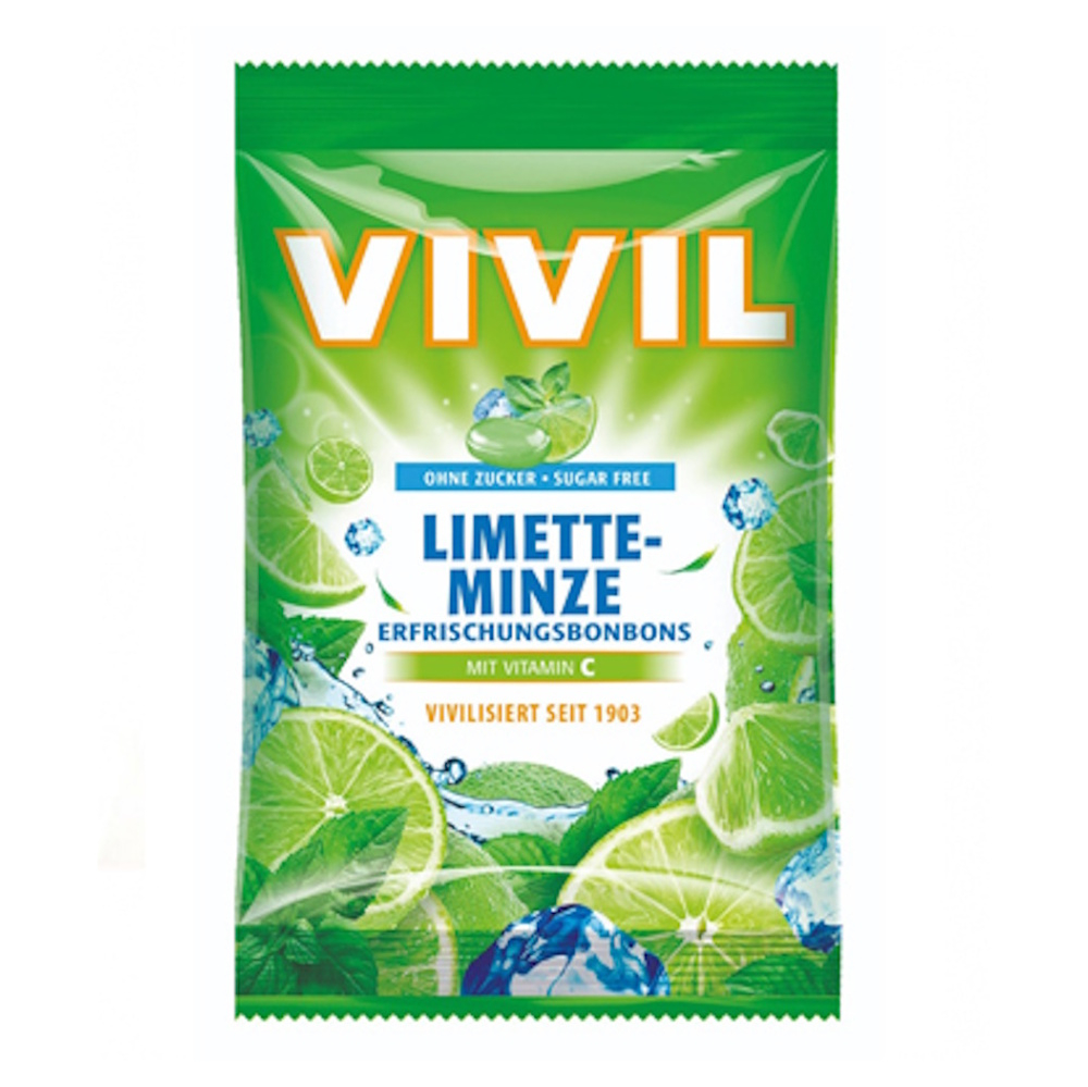 E-shop VIVIL Limetka peprmint a vitamín C drops bez cukru 120g