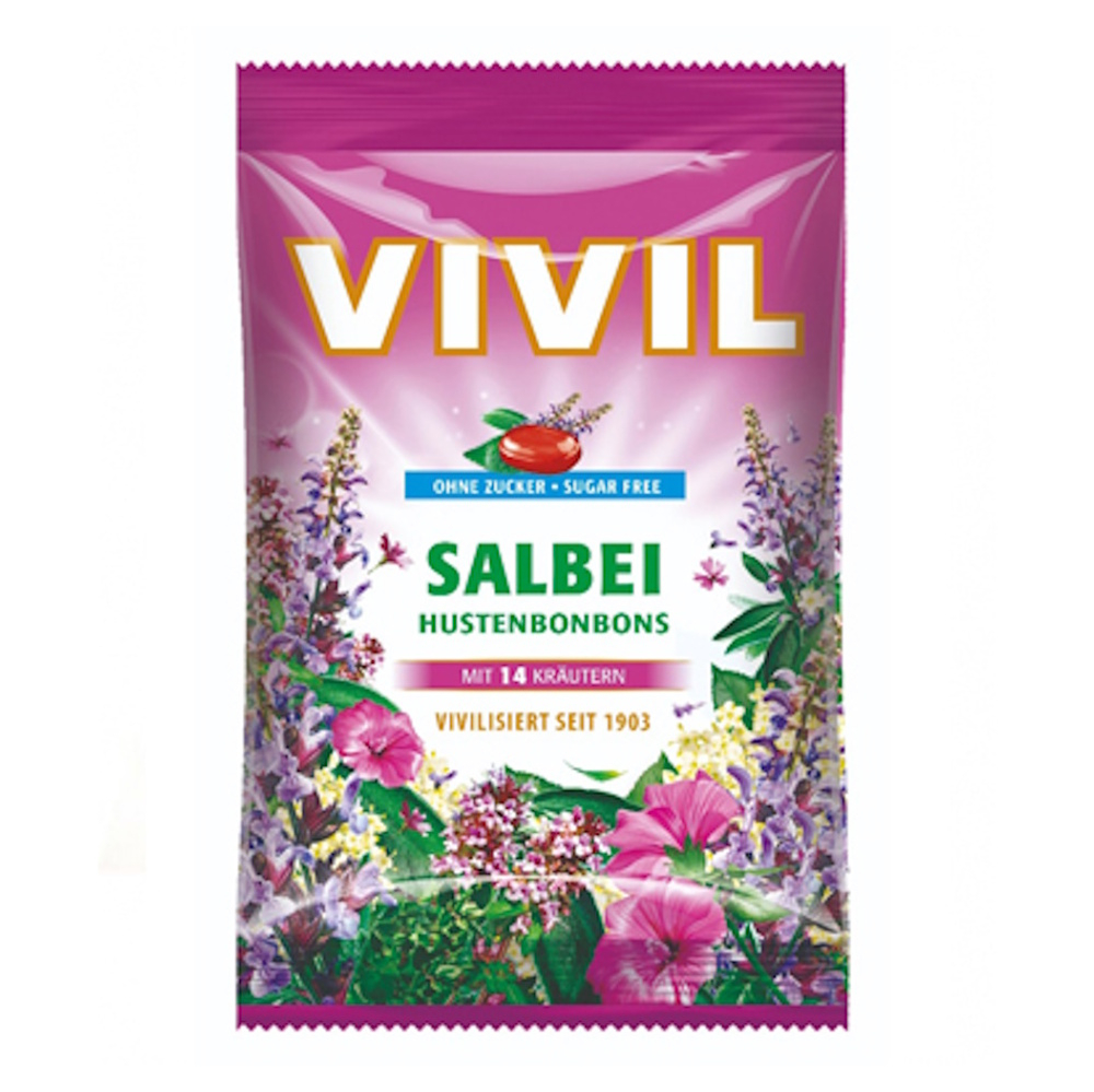E-shop VIVIL Šalvěj a 14 druhů bylin drops bez cukru 120 g