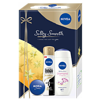 NIVEA Silky Smooth Antiperspirant 150ml + sprchový gel 250ml + krém 30ml Dárkové balení (Kosmetické balíčky)