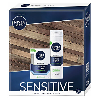 NIVEA Men Sensitive Shave Pěna na holení 200ml + Voda po holení 100ml  Dárkové balení