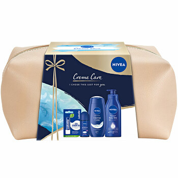 NIVEA Creme Care Tělové mléko 400ml + Sprchový gel 250ml + Roll-on 50ml + Balzám na rty 4,8g Dárkové balení