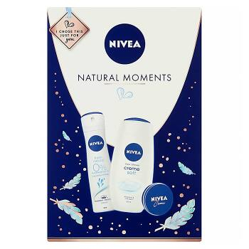 NIVEA Natural Moments Sprchový gel 250ml + deodorant 150ml + krém 30ml Dárková sada