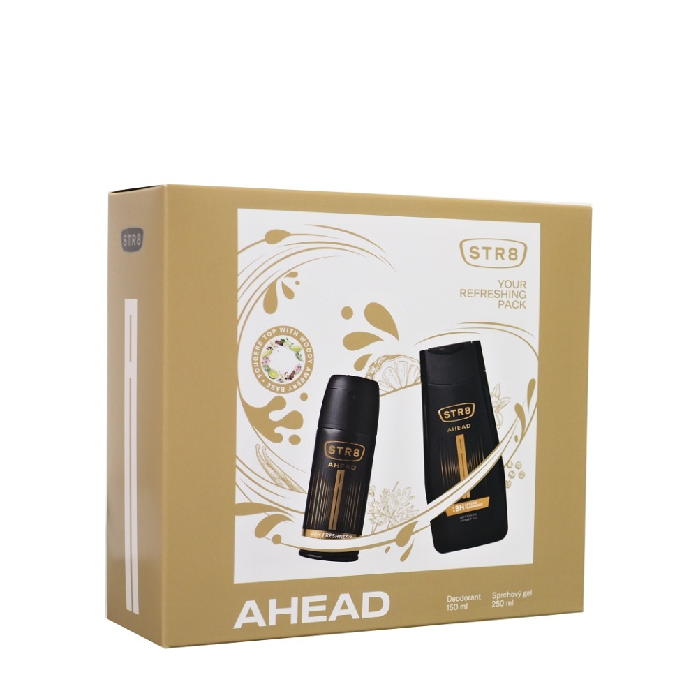 STR8 Ahead Sprchový gel 250 ml + deodorant 150 ml Dárkové balení, poškozený obal