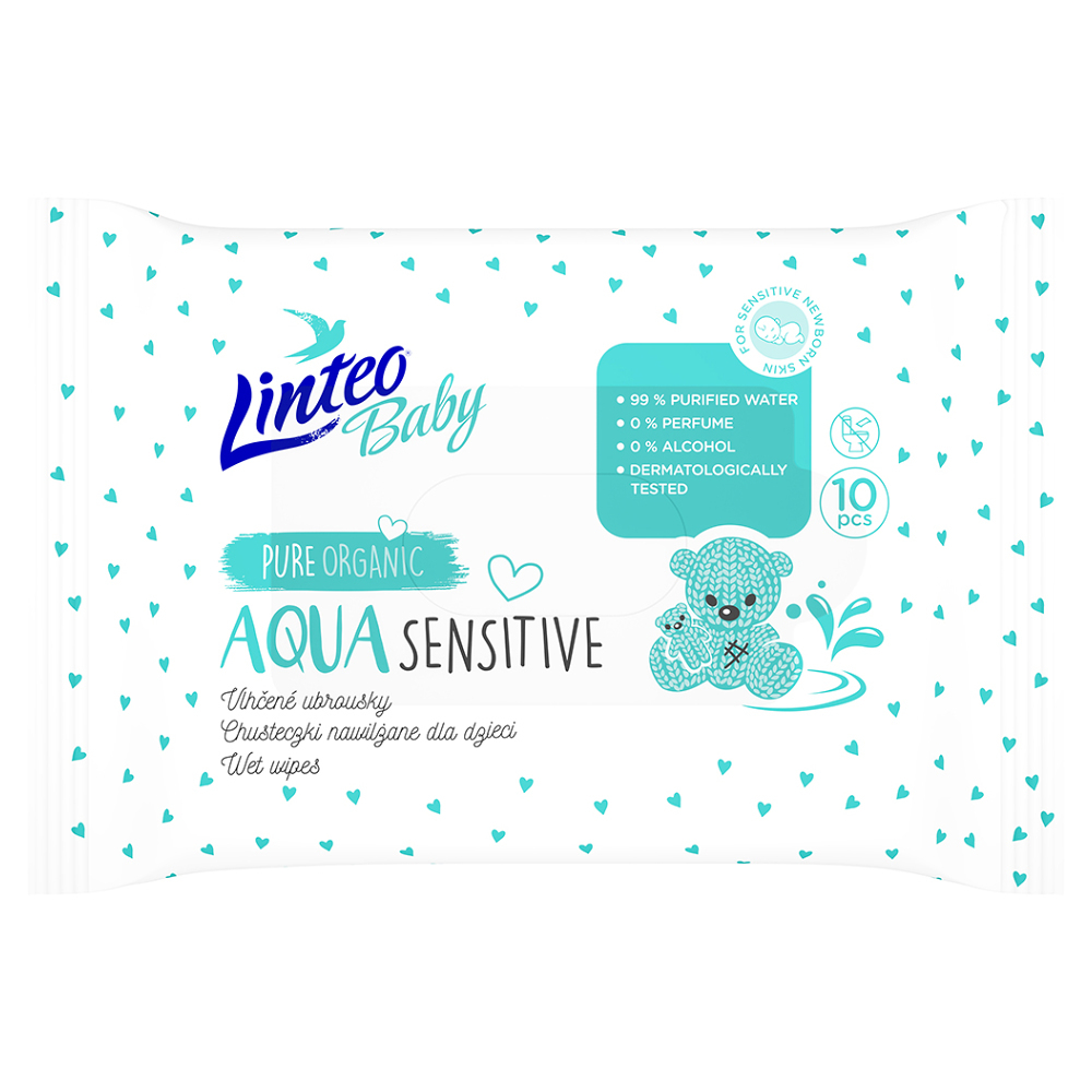 E-shop LINTEO Baby Vlhčené ubrousky Aqua 10 ks