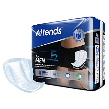 ATTENDS For men 4 vložky absorpční 14 kusů (Inkontinenční vložky)
