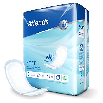 ATTENDS Soft 3 Extra vložky absorpční 30 kusů (Inkontinenční vložky)