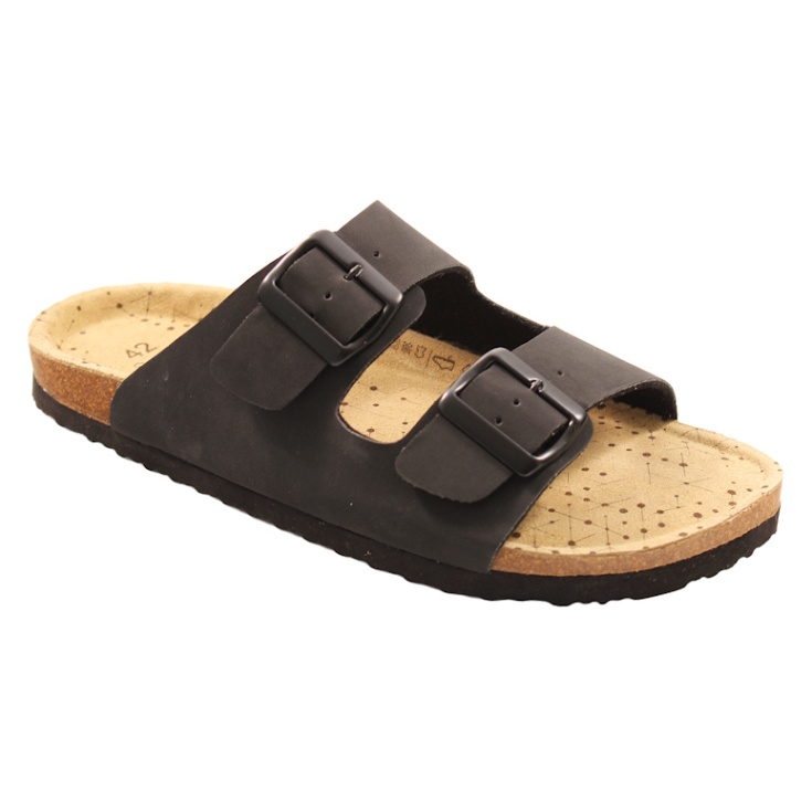 SANTÉ Classic Black lehké pantofle s koženou stélkou černé, Velikost obuvi: 37