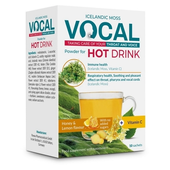 VOCAL Hot drink s medovou a citrónovou příchutí 10 sáčků (Dýchání, dýchací cesty) - Vícesložkové