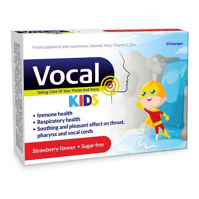 VOCAL Kids měkké pastilky s příchutí jahody 24 kusů
