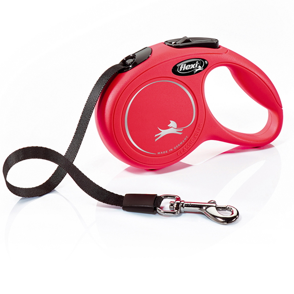 Levně FLEXI New Classic vodítko pro psy pásek červená 1 ks, Velikost vodítka: XS - 3 m