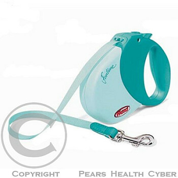 Vodítko FLEXI Funtime M 5m/25 kg Pásek Azur 1ks (Nylonová vodítka)