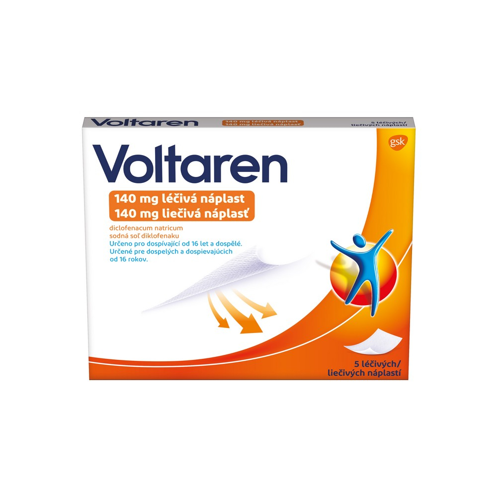 Obrázek VOLTAREN Léčivá náplast 140 mg 5 kusů