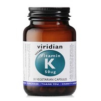 VIRIDIAN Nutrition Vitamin K 50ug 30 kapslí