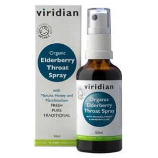 E-shop VIRIDIAN Nutrition Organic Elderberry Throat Spray 50 ml