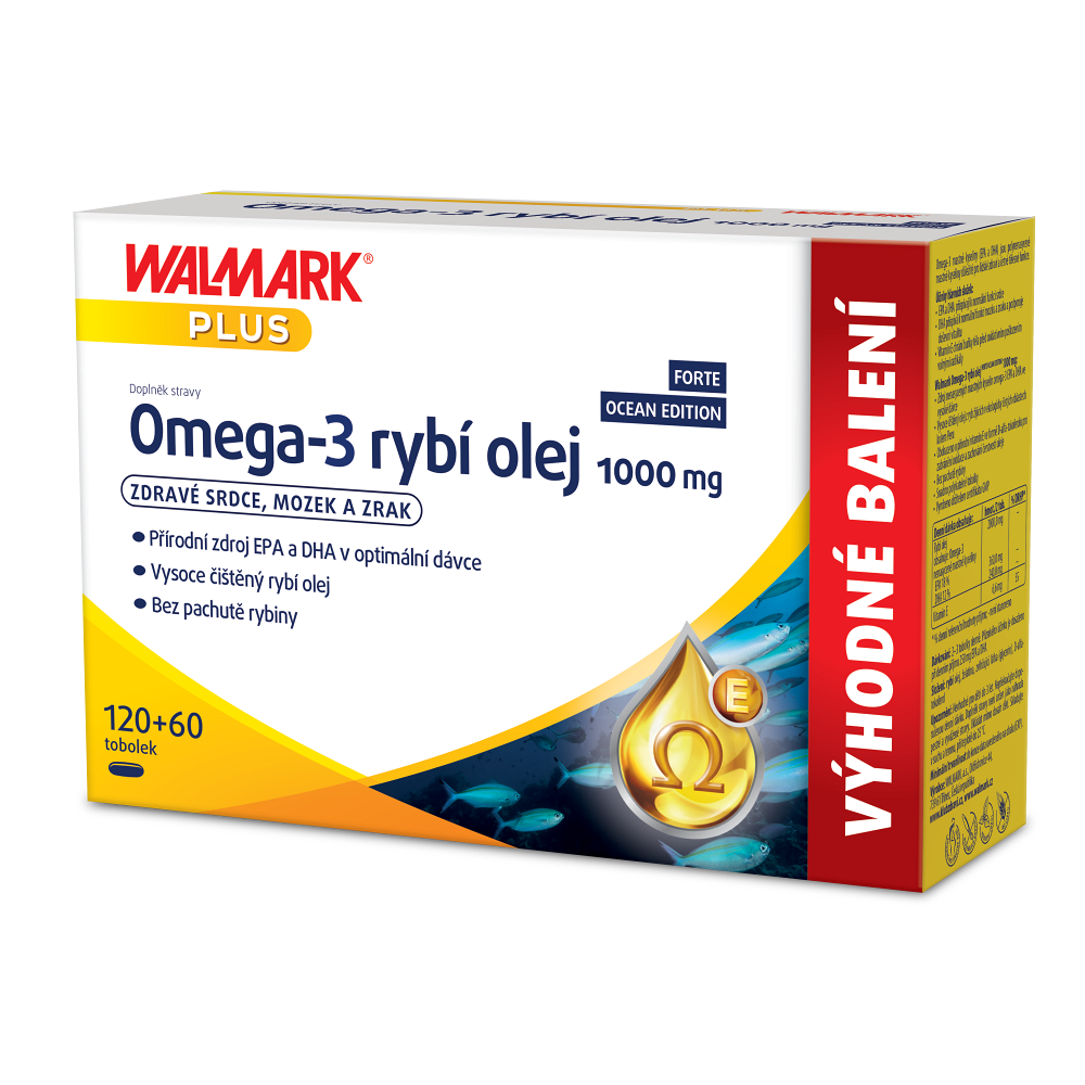 WALMARK Omega-3 rybí olej forte Ocean edition 1000 mg 120+60 tobolek