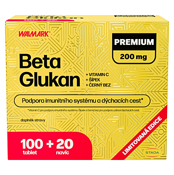WALMARK Beta glukan PREMIUM 200 mg 100 + 20 tablet NAVÍC (Přírodní betaglukany)