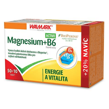 Walmark Magnesium + B6 Aktiv 50 tablet +10 tablet zdarma